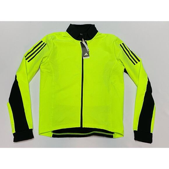 New S Adidas Cold.Rdy Cycling Jacket Lucid Lemon Neon Yellow Black IL7000 Men - Picture 1 of 11